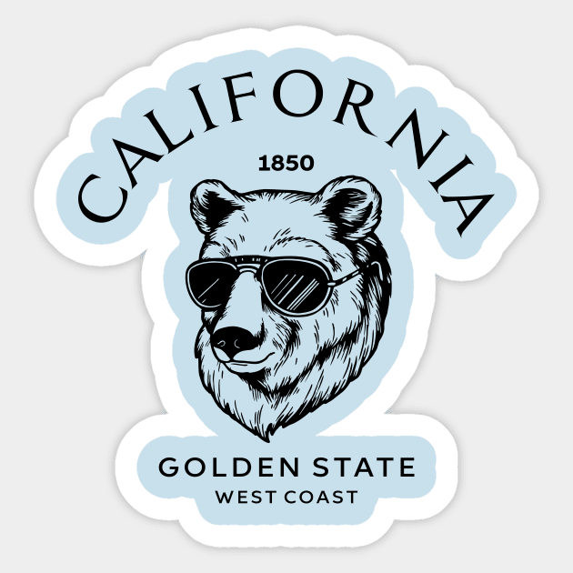 Bear and california Sticker by My Happy-Design